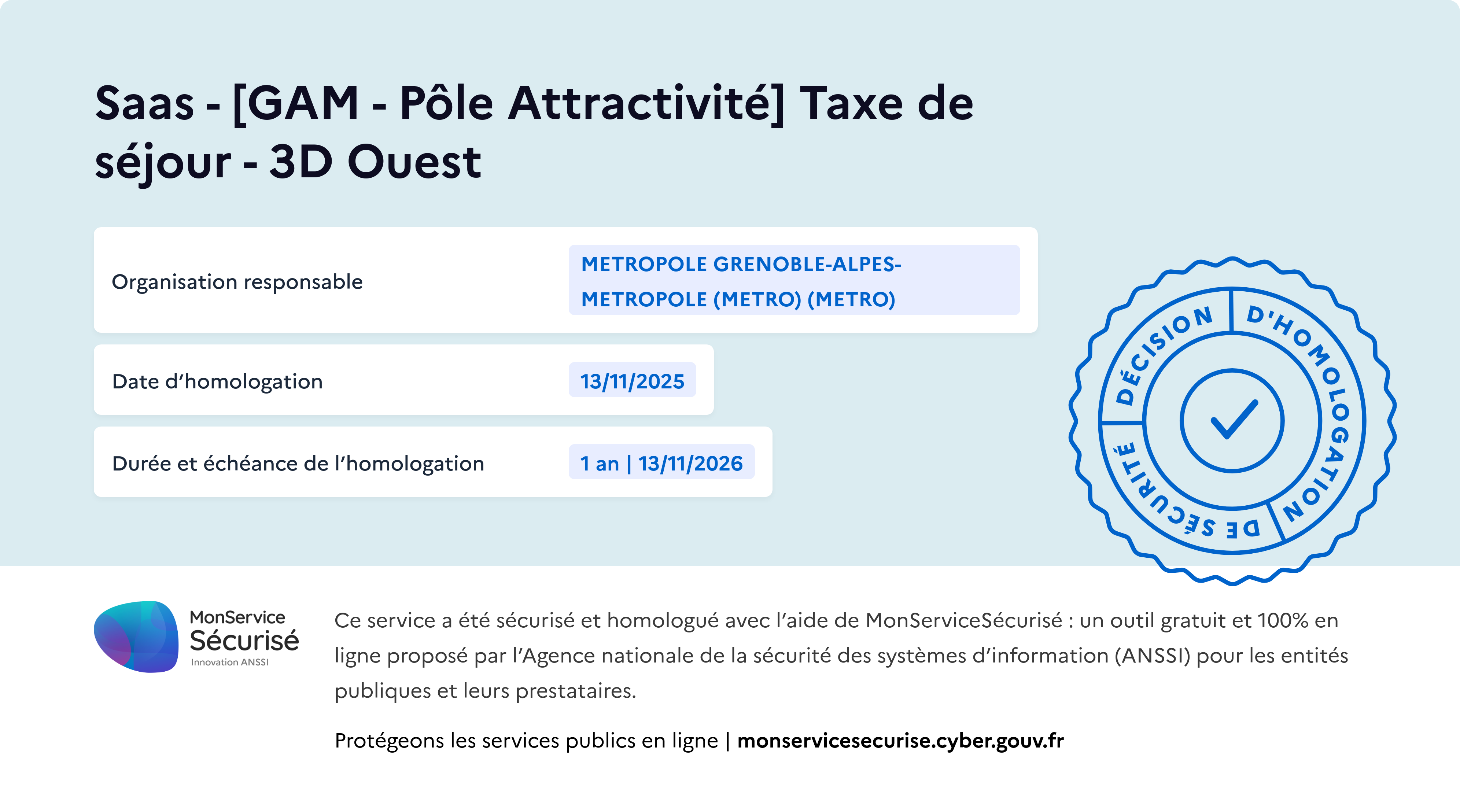 Tampon d'homologation de MonServiceSécurisé